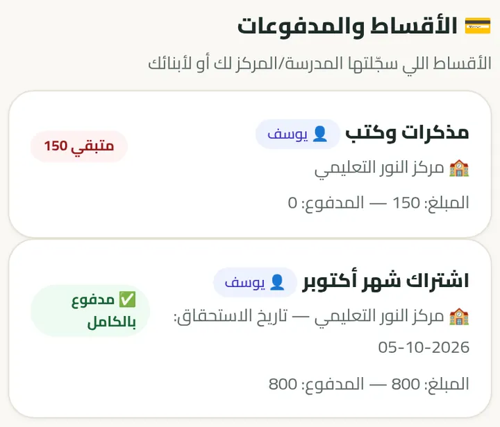 الأقساط